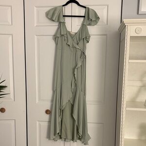 Altar'd State Light Green High Low Dress
